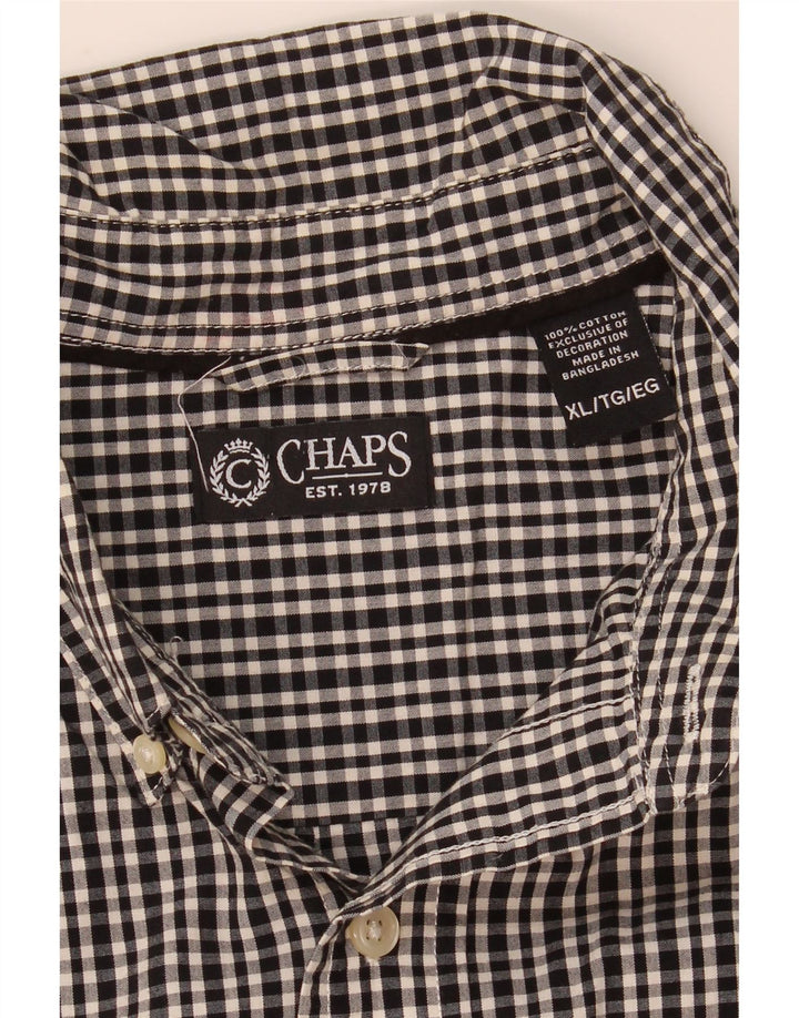 Chaps Chemise Homme XL Noir Vichy Coton