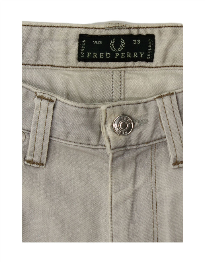 FRED PERRY Jean Slim Homme W33 L29 Gris Coton