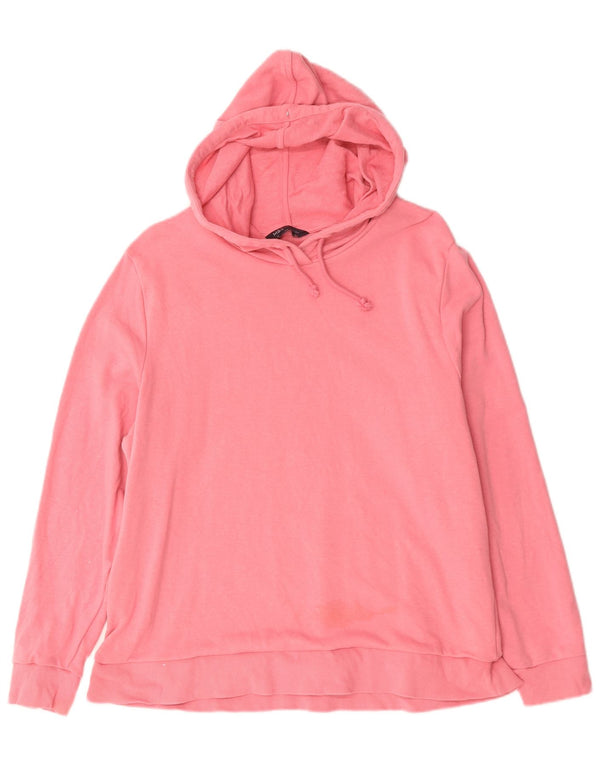 Marks & Spencer Womens Hoodie Jumper UK 16 Large Pink Cotton