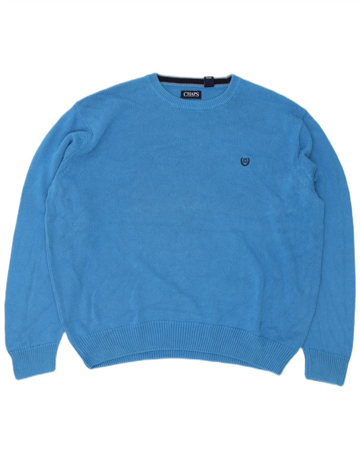 Chaps Pull à col rond pour homme 2XL en coton bleu