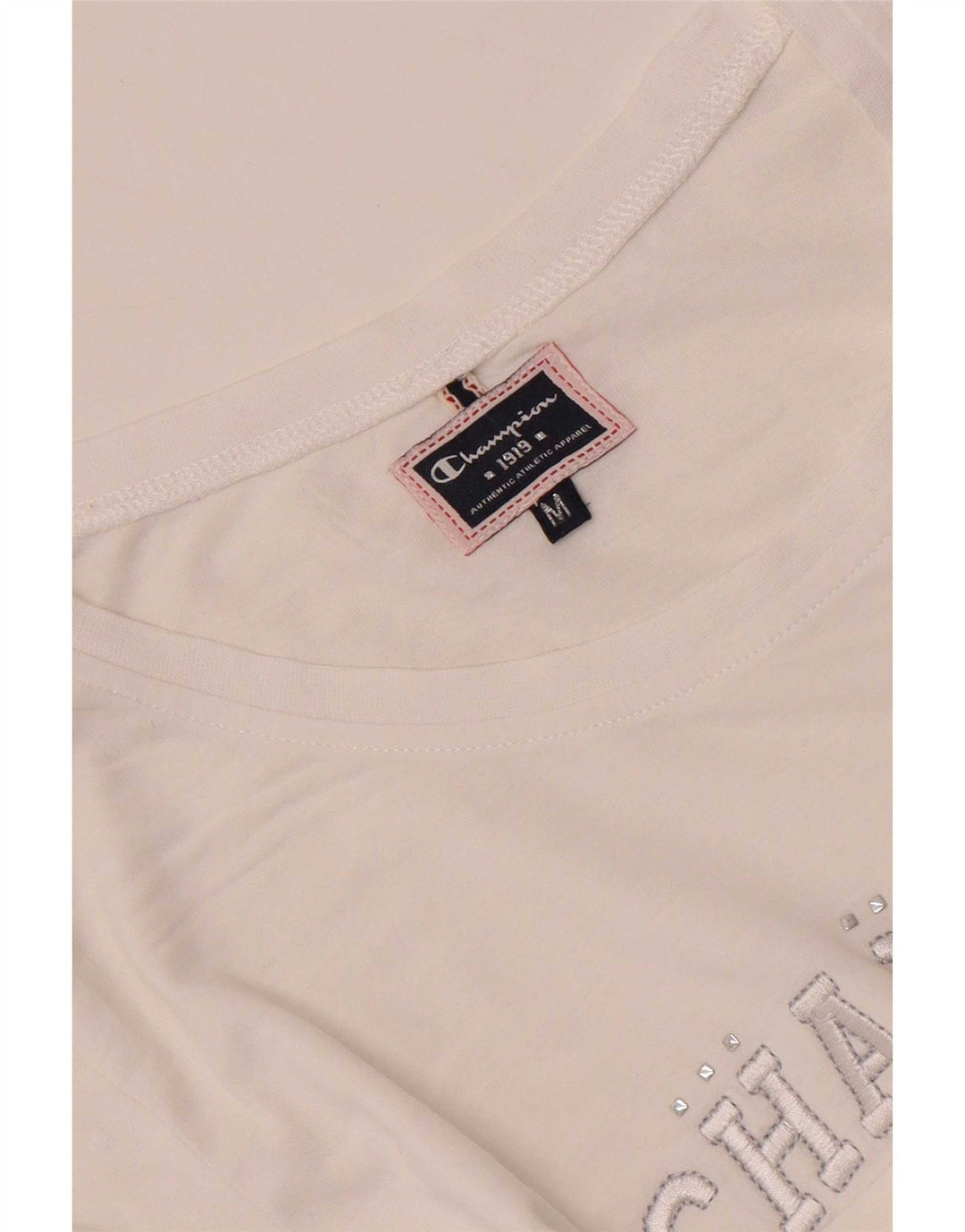 Champion T-shirt graphique pour femme UK 12 Blanc moyen