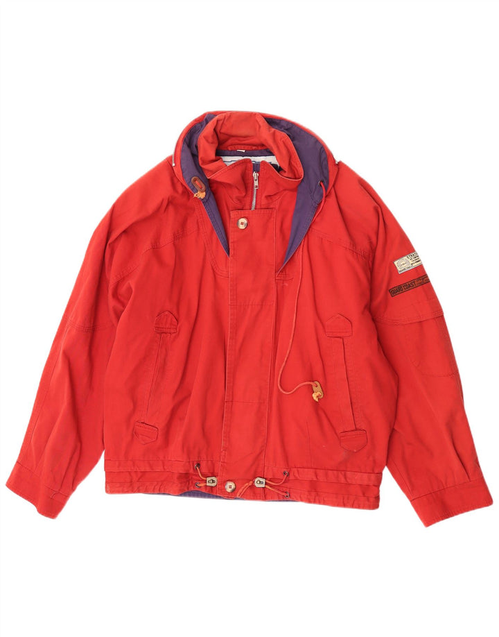 Coast Guard Veste Bomber à Capuche pour Homme UK 38 Coton Colorblock Rouge Moyen