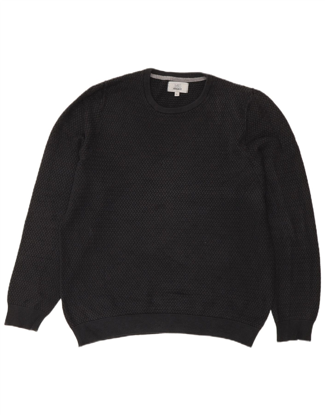 Marks & Spencer Pull à col rond coupe classique pour homme Noir Taille L