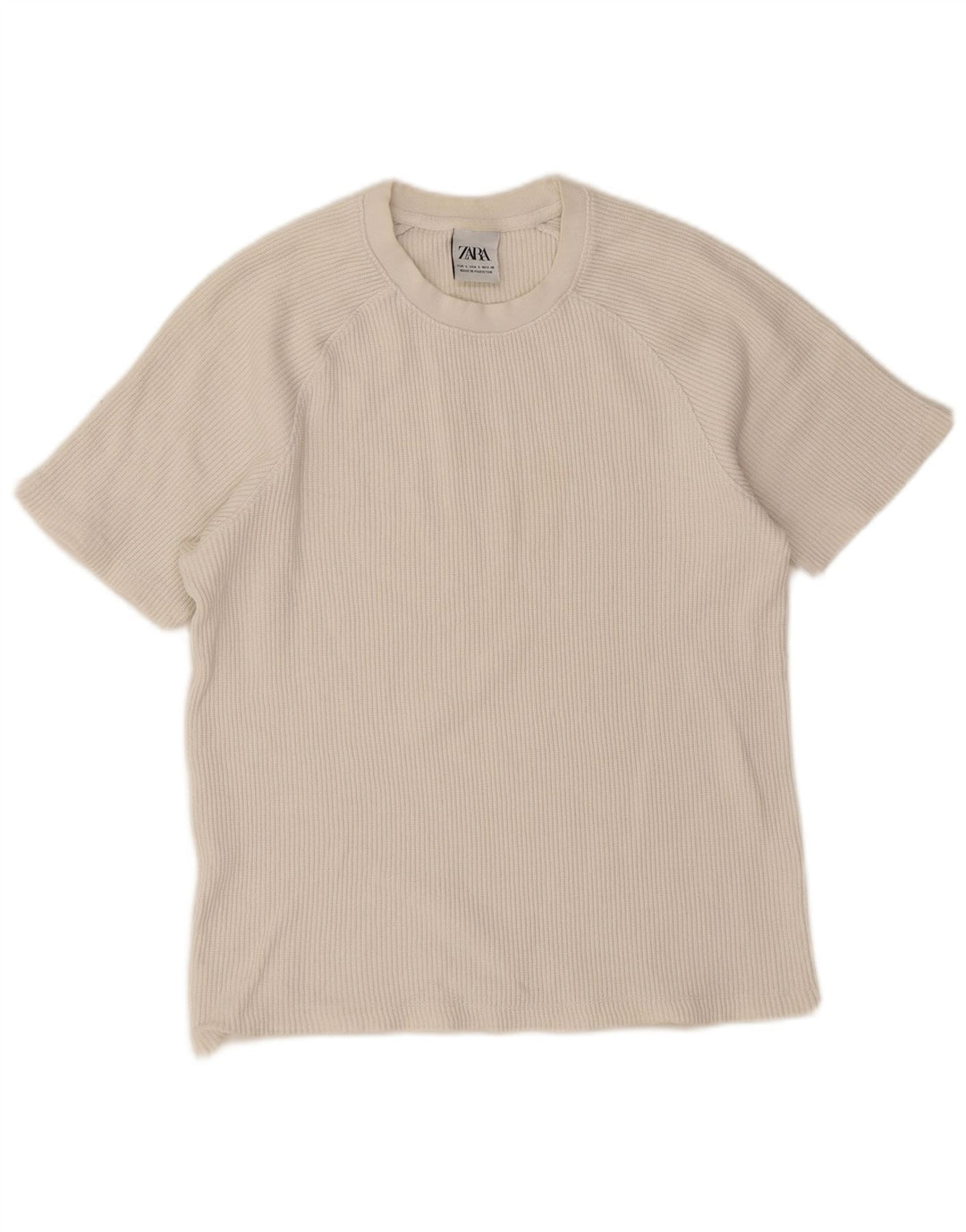Zara T-shirt surdimensionné pour femme UK 10 Petit coton blanc