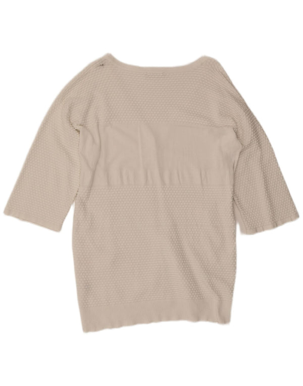 Diesel Cardigan surdimensionné à manches 3/4 pour femme UK 10 Petit Blanc