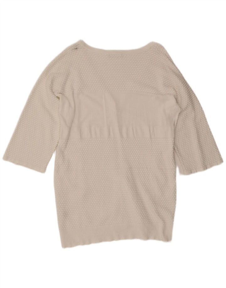 Diesel Cardigan surdimensionné à manches 3/4 pour femme UK 10 Petit Blanc
