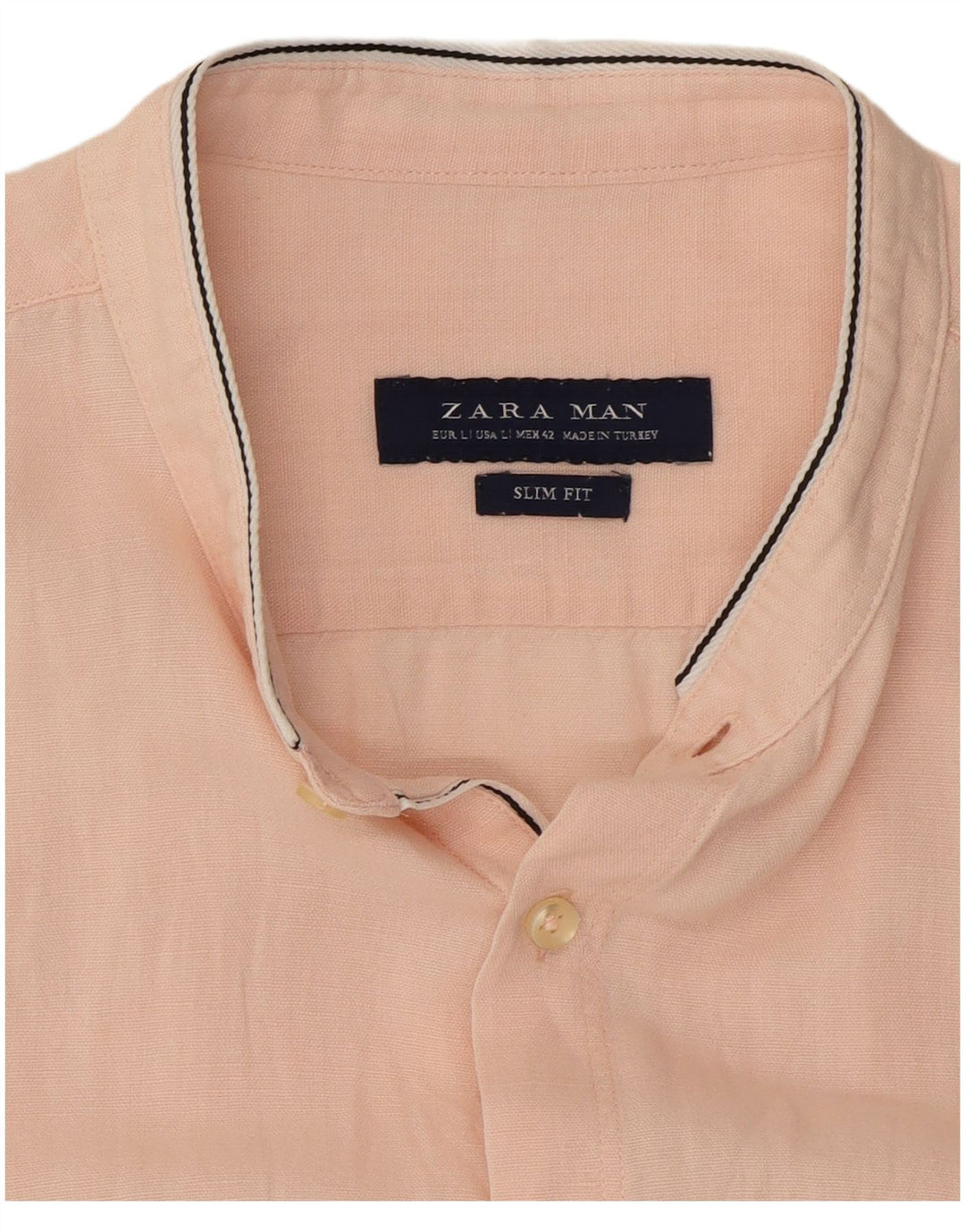 Zara Chemise slim à manches courtes pour hommes, grand rose