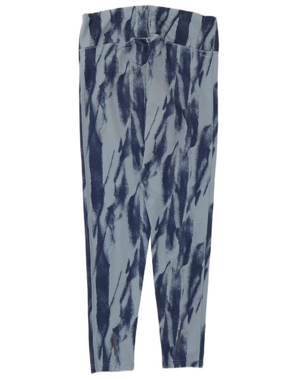 Adidas Climalite Abstract Pattern Leggings UK 16/18 Large Bleu