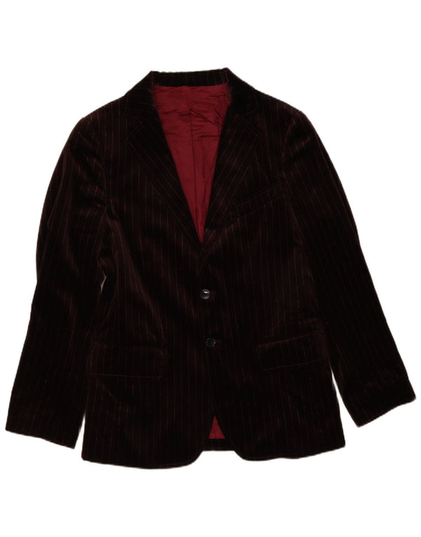 vintage Homme 2 Bouton Velours Blazer Veste UK 38 Moyen Bourgogne