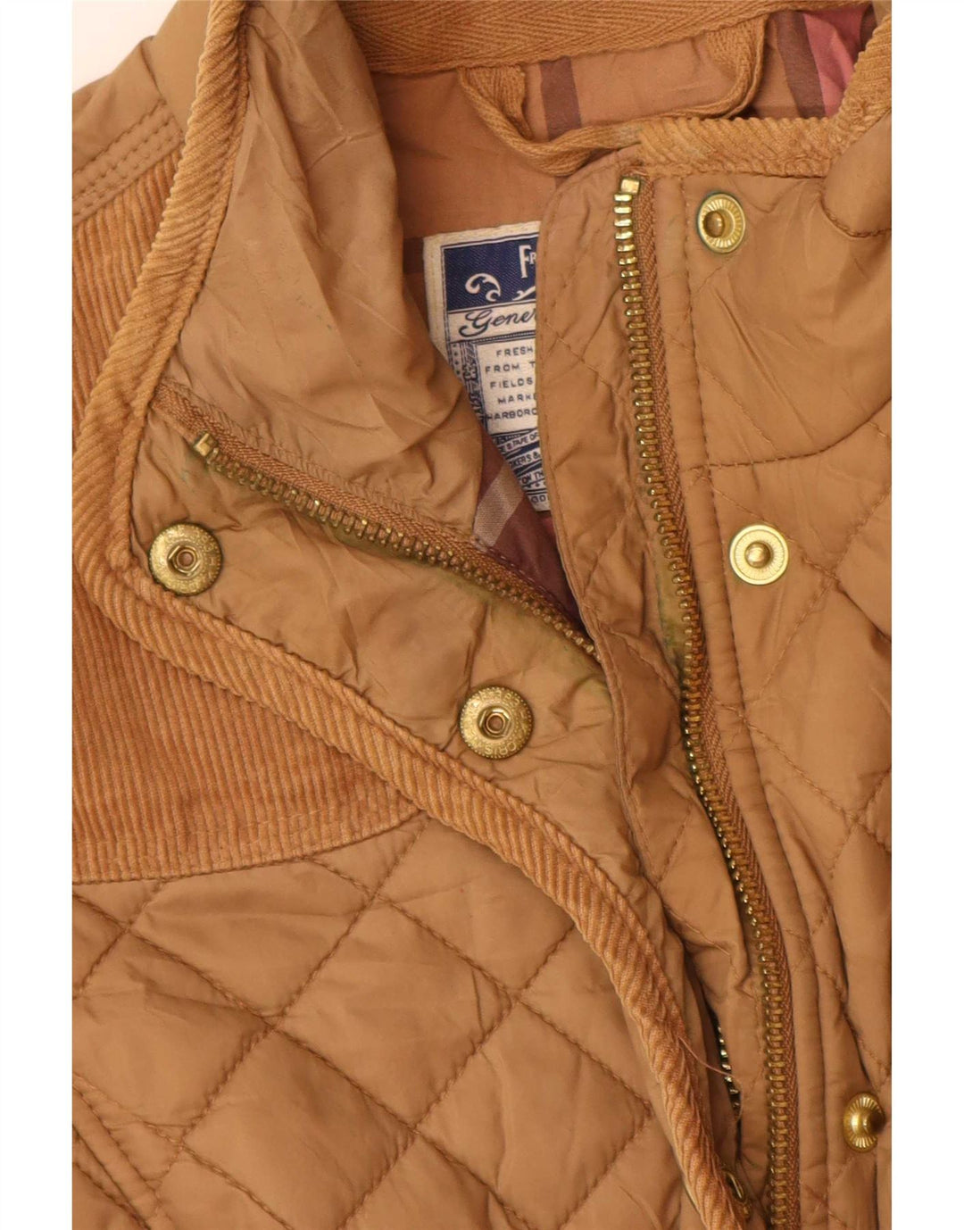 Joules Veste matelassée pour femme UK 8 Small Beige Polyamide