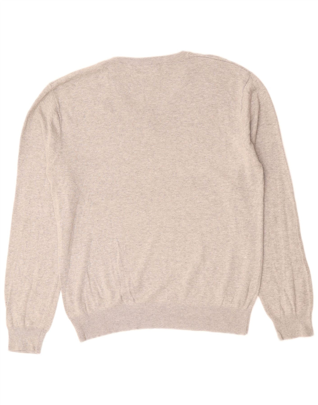 FRENCH CONNECTION Pull col V pour homme en coton moucheté gris Taille L