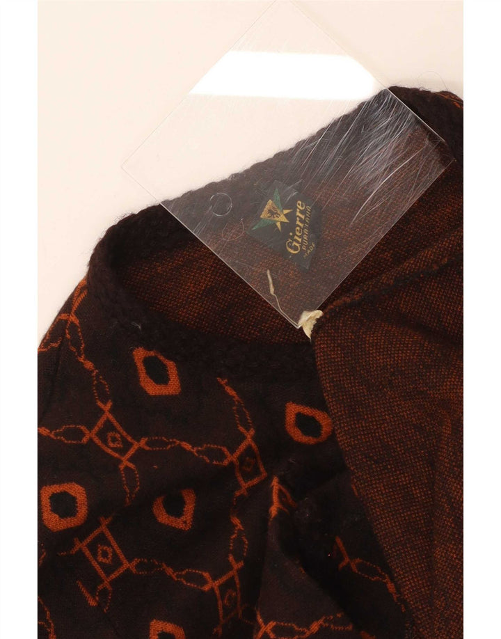 Gierre Cardigan pour femme UK 12 Marron moyen géométrique