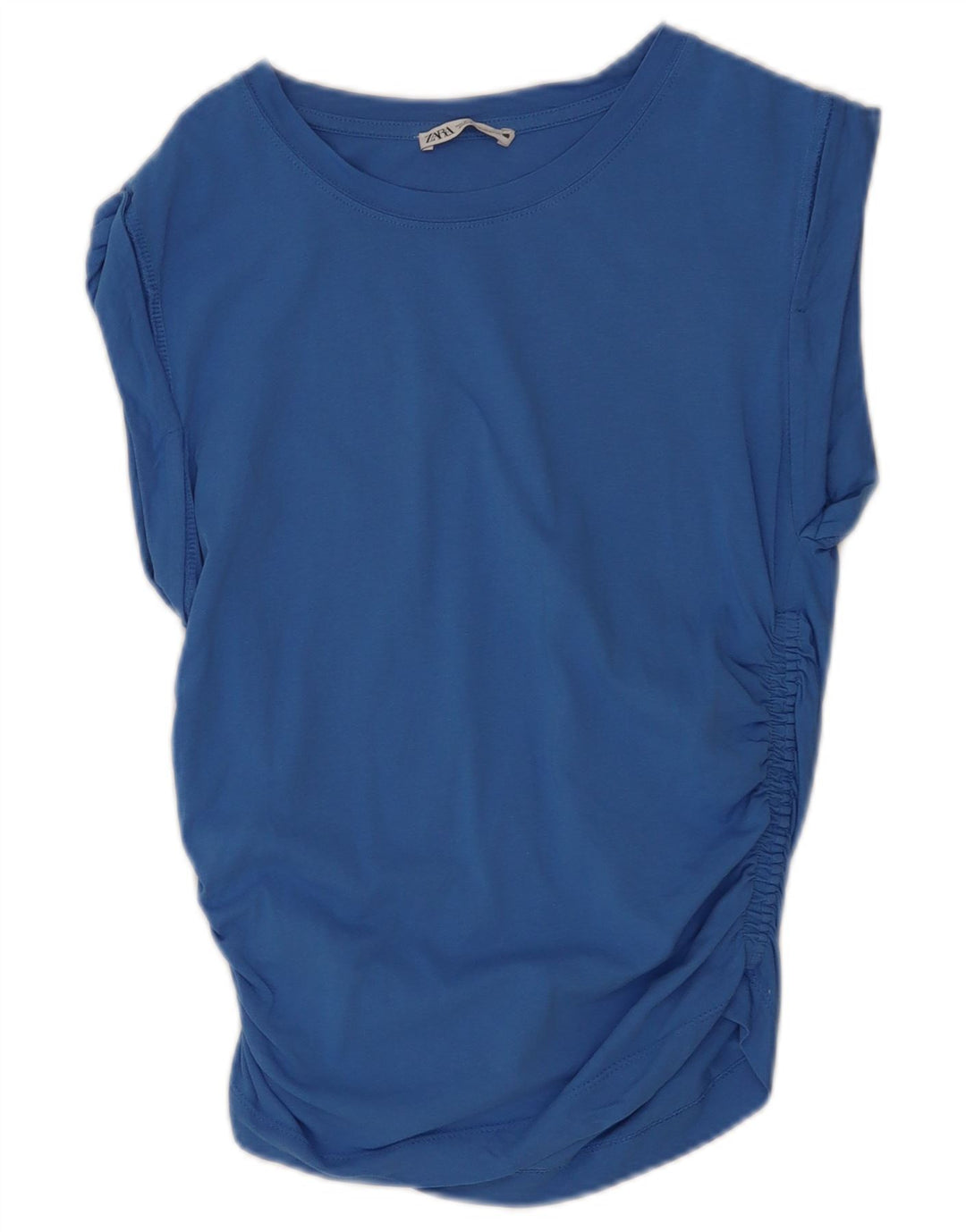 Zara Chemisier sans manches pour femme UK 10 Petit Bleu