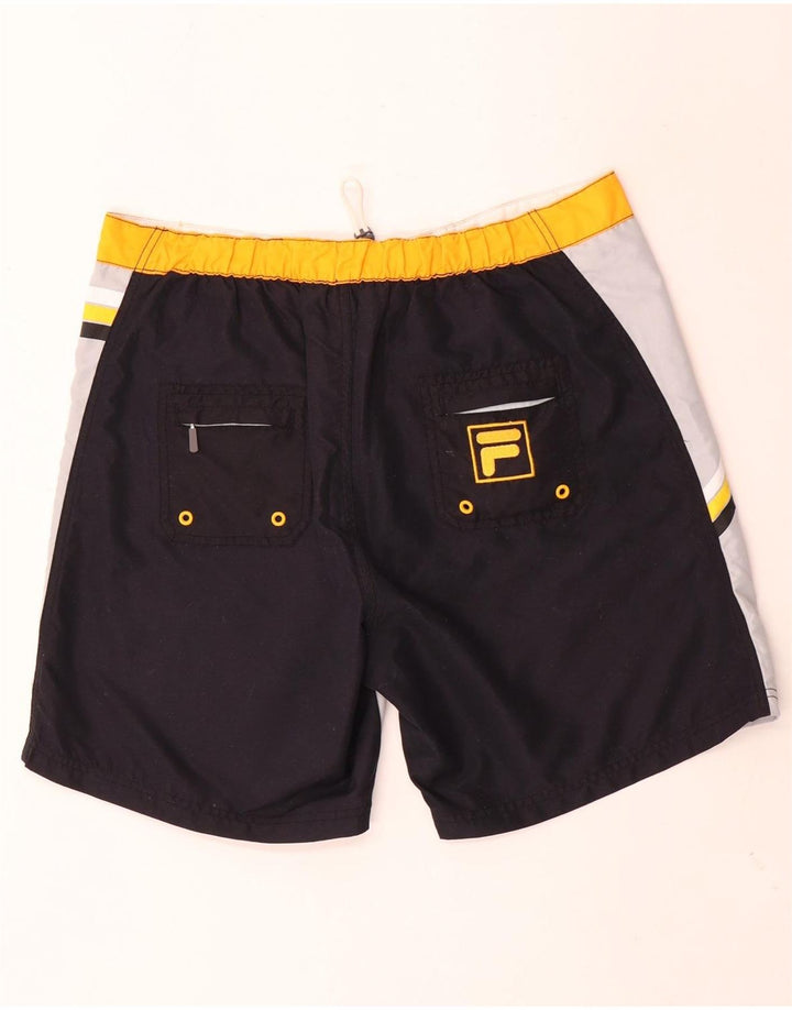 Fila Short de Bain Graphique Homme Large Gris Polyester Colorblock