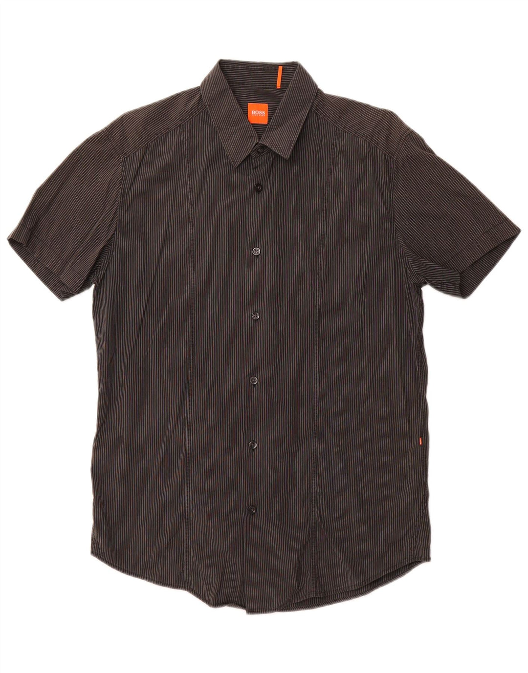 HUGO BOSS Chemise à manches courtes pour hommes en coton à fines rayures gris