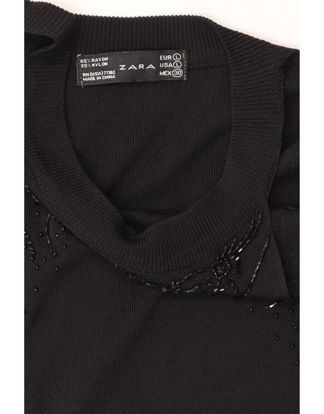 Zara Chemisier sans manches pour femme UK 14 Grande rayonne noire