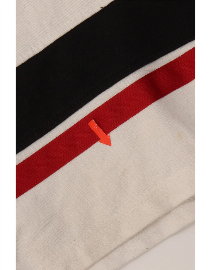 Champion Sweat-Shirt Graphique à Col Zippé Homme Blanc Moyen Colorblock