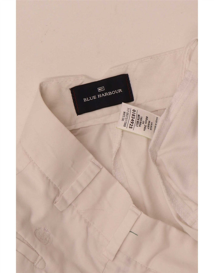Marks & Spencer Short chino Blue Harbour W34 pour homme en coton blanc Taille L