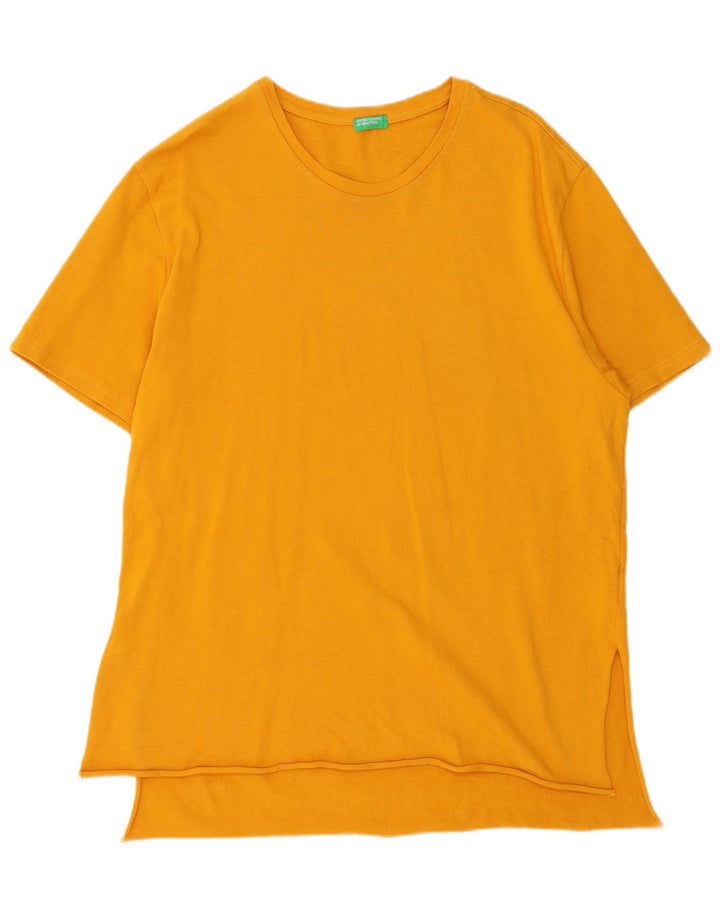 Benetton Tunique Femme UK 44 Coton Jaune Moyen
