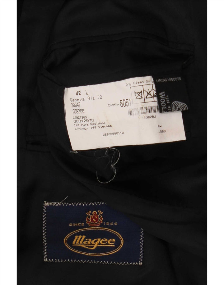 Magee Veste blazer à 2 boutons pour homme UK 42 XL Bleu marine Laine vierge