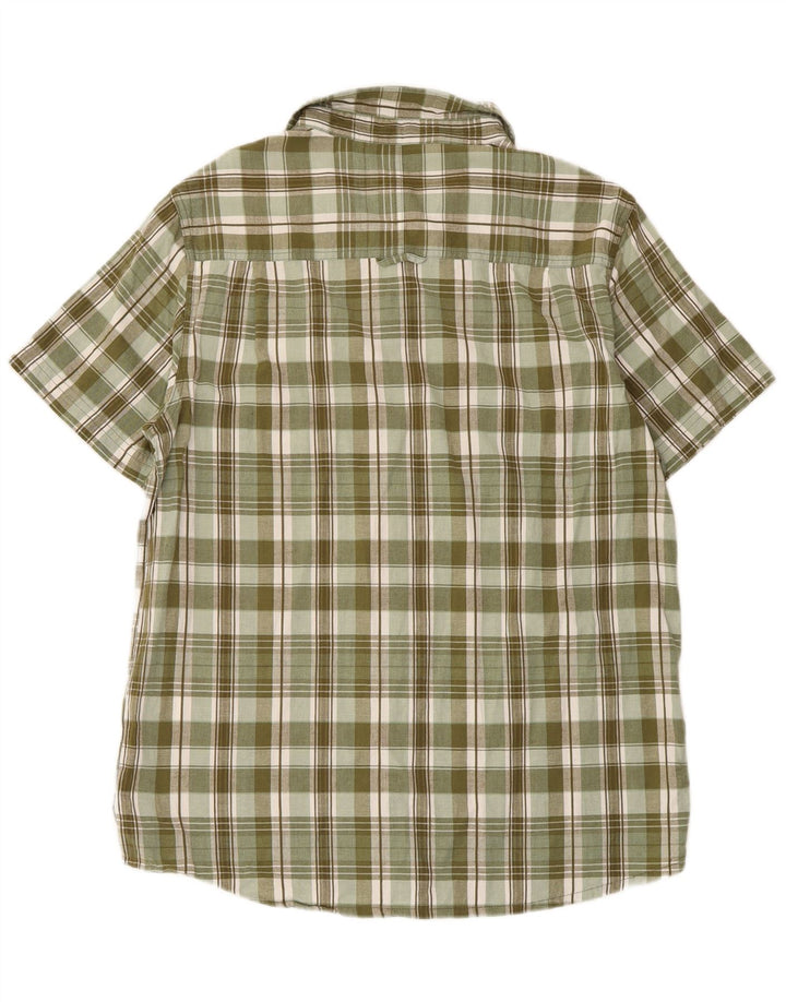 Mountain Warehouse Chemise à manches courtes pour homme en coton à carreaux verts