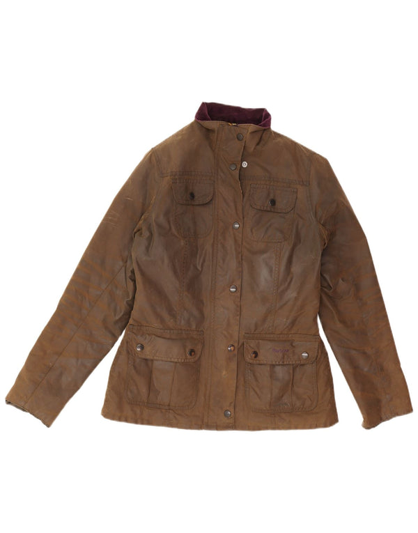 Barbour Veste en coton ciré pour femme UK 10 Petit coton marron