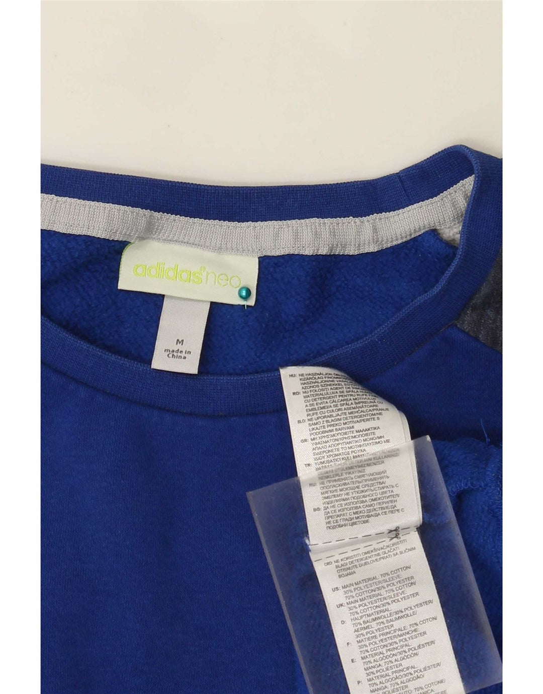 Adidas Sweat-shirt Neo Graphic pour homme en coton color block bleu moyen