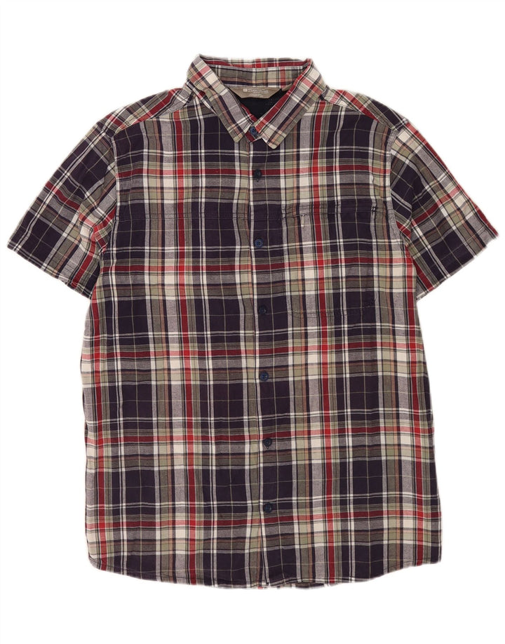 Mountain Warehouse Chemise à manches courtes pour homme Bleu marine à carreaux