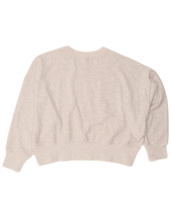 Dkny Femmes Crop Graphic Sweat-shirt surdimensionné UK 10 Petit Gris