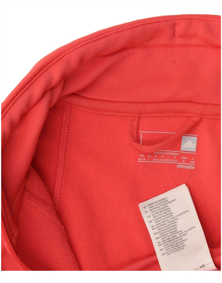 Adidas Climalite Survêtement Top Veste UK 16/18 Large Rouge Polyester