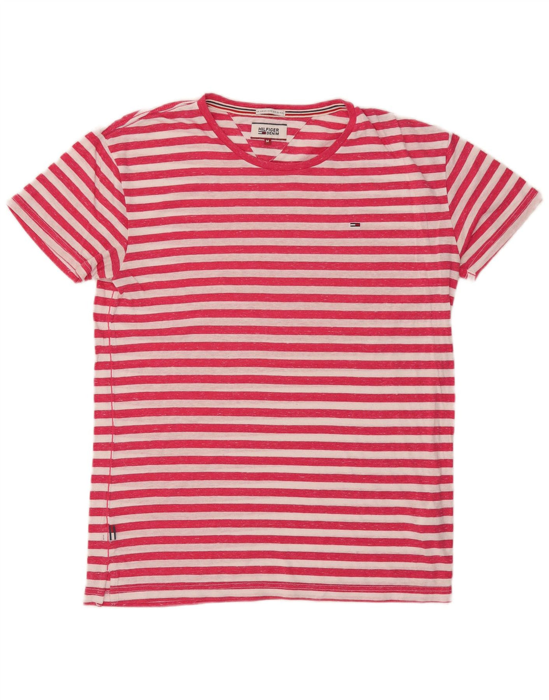 Tommy Hilfiger T-Shirt Homme Rouge Moyen Rayé Coton