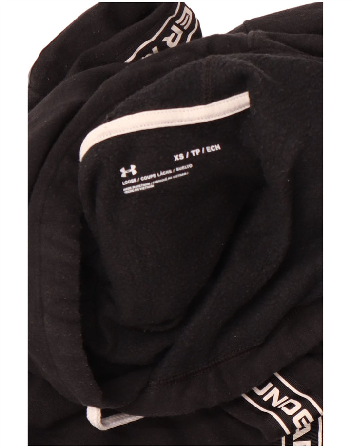 UNDER ARMOUR Pull à capuche court graphique surdimensionné pour femme UK 6 XS Noir