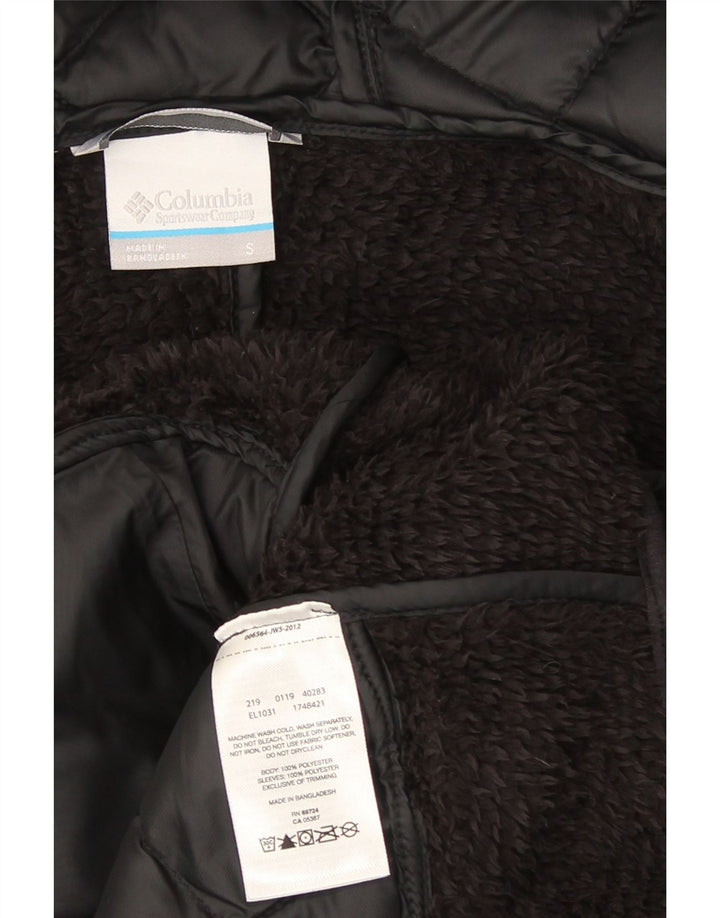 Columbia Veste polaire matelassée à capuche pour femme UK 10 Small Noir Polyester