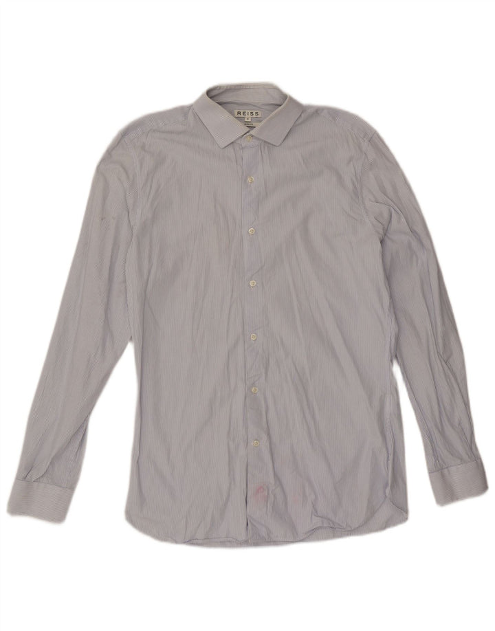 Reiss Chemise Slim Fit Homme Bleu Moyen Rayé Coton