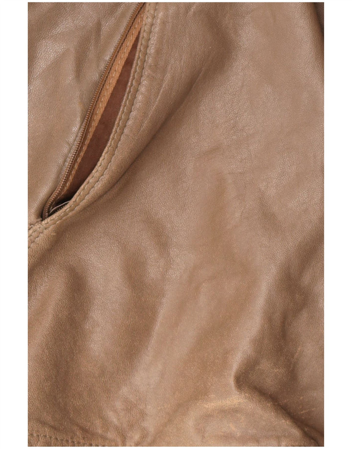 Cristiano Di Thiene Veste en cuir pour femme UK 14 Cuir marron moyen