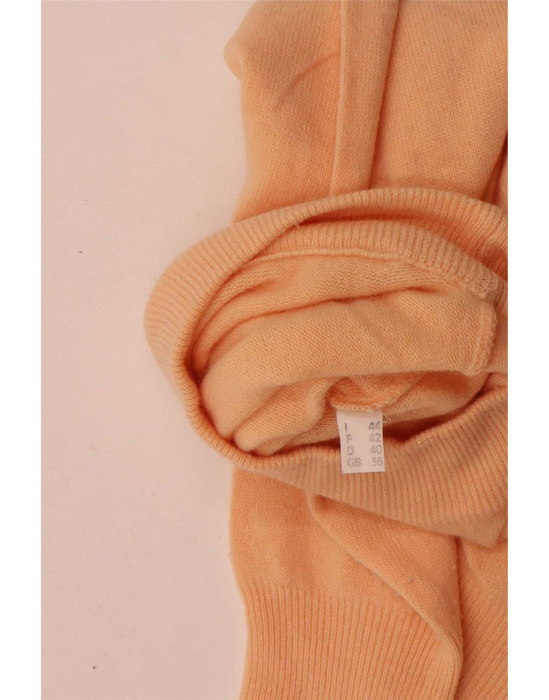 vintage Femme Turtle Neck Jumper Pull IT 44 Laine Orange Moyenne