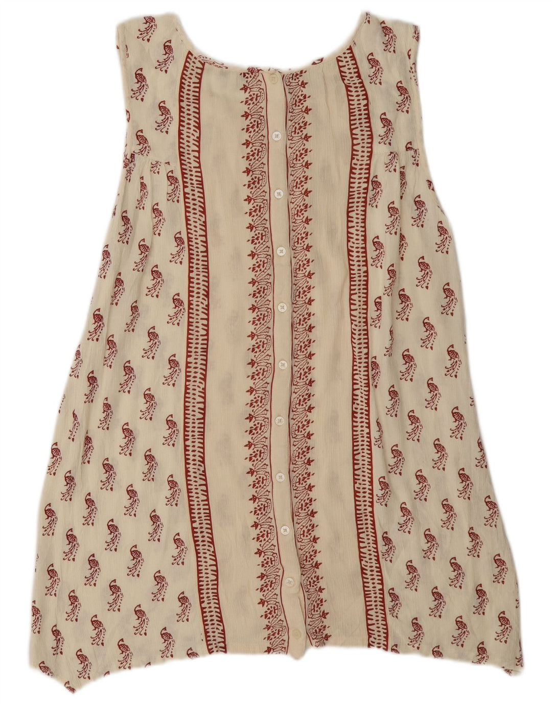 Fat Face Tunique à motif abstrait pour femme UK 12 Medium Off White