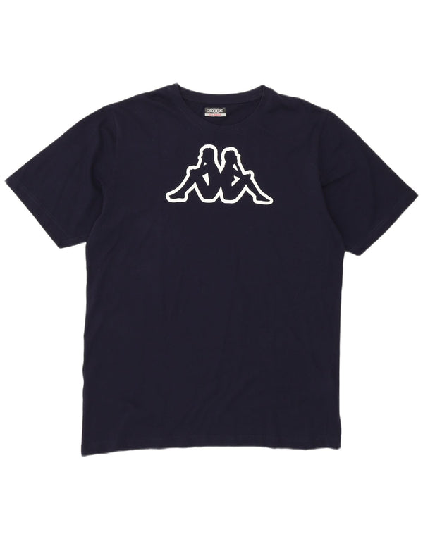 KAPPA T-Shirt Graphique Homme Top XL Bleu Marine Coton