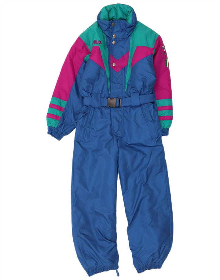 Fila Combinaison de ski garçon 9-10 ans Bleu Colorblock Polyester