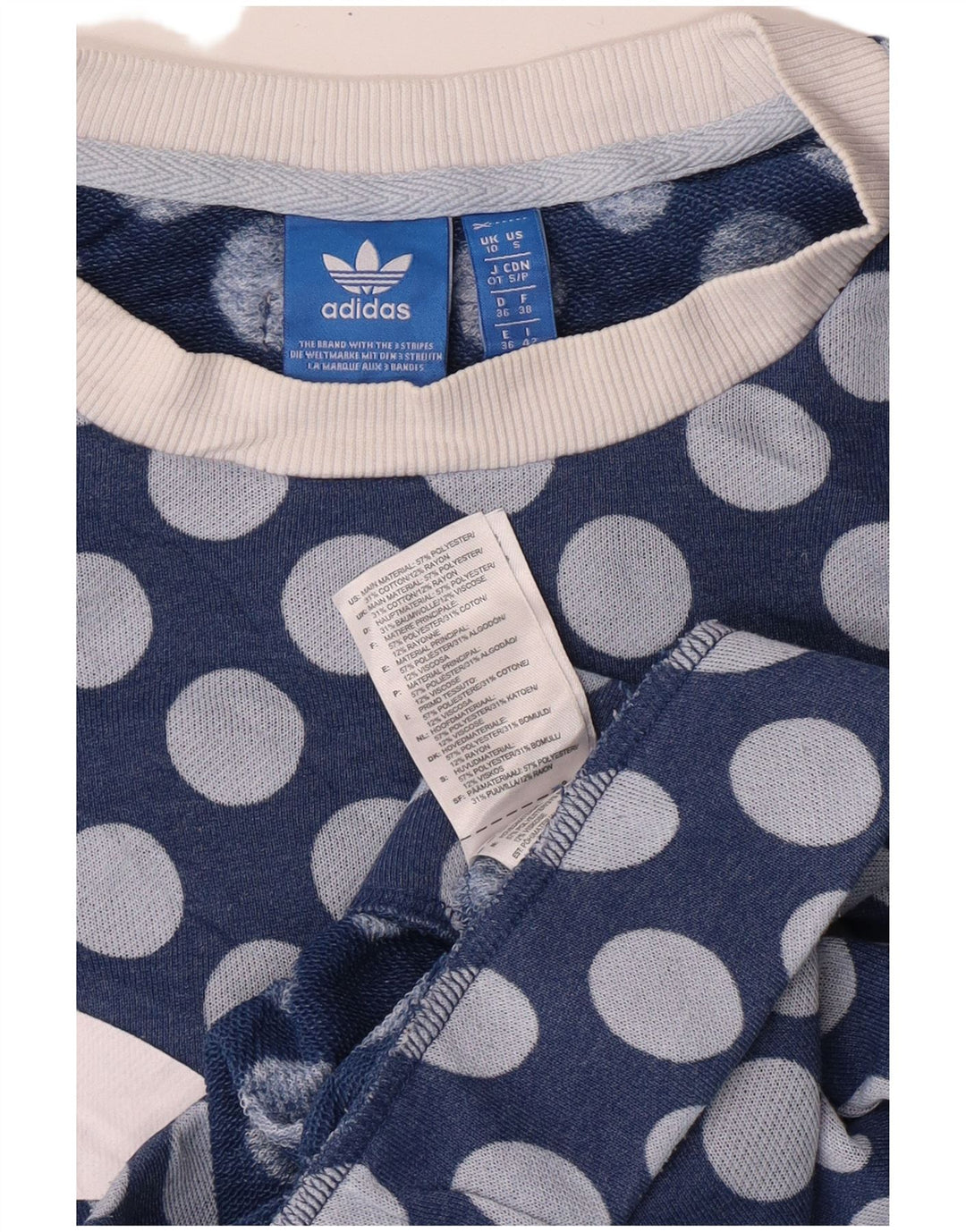 Adidas Sweat-shirt graphique pour femme UK 10 Petit Bleu Polyester
