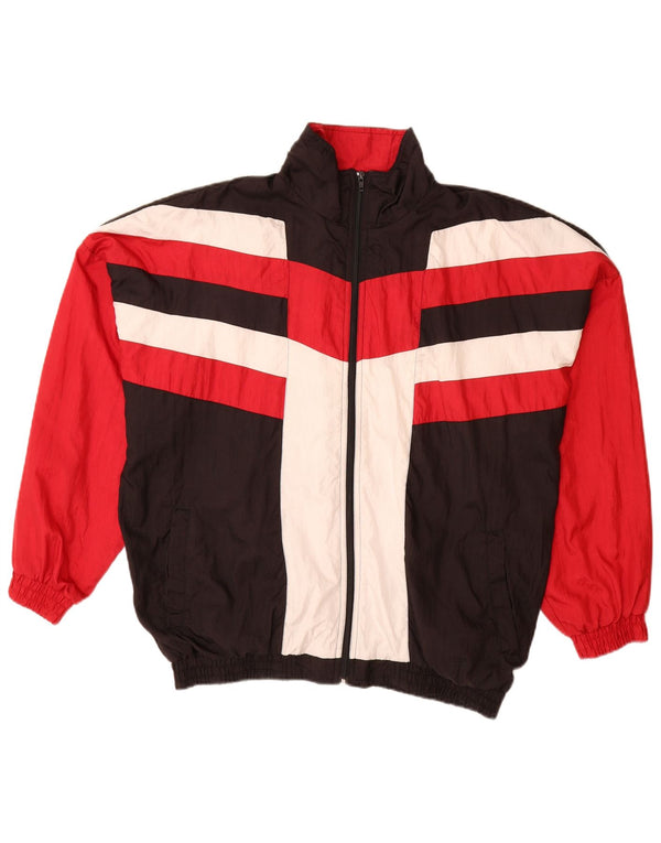 VINTAGE Veste de Survêtement Homme XL Multicolore Colourblock Polyamide