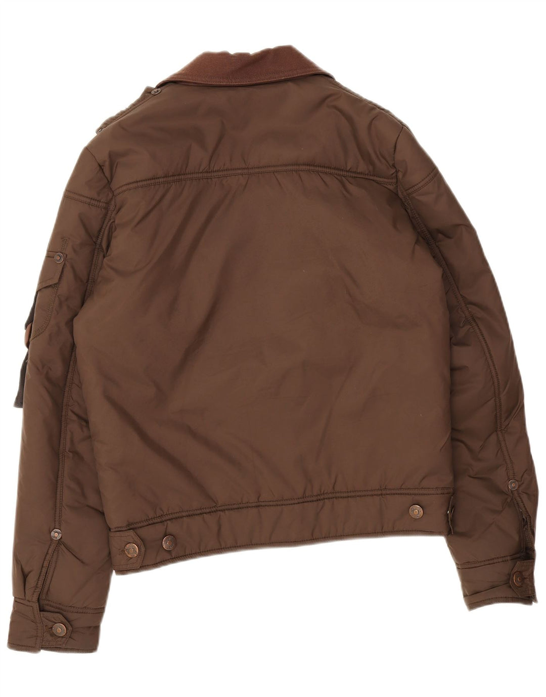 vintage Mens Rembourré Bomber Jacket UK 38 Medium Brown Colourblock Polyester
