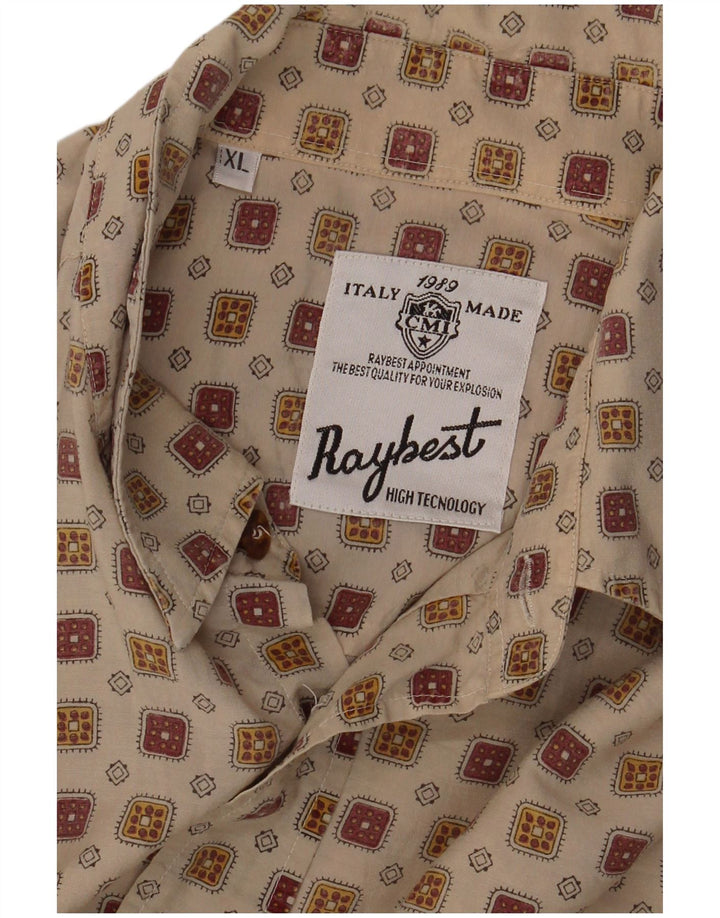 Raybest Chemise Homme XL Beige Géométrique
