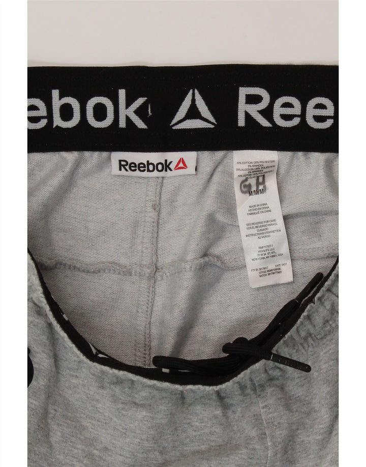 REEBOK Mens Sport Shorts Medium Grey Cotton