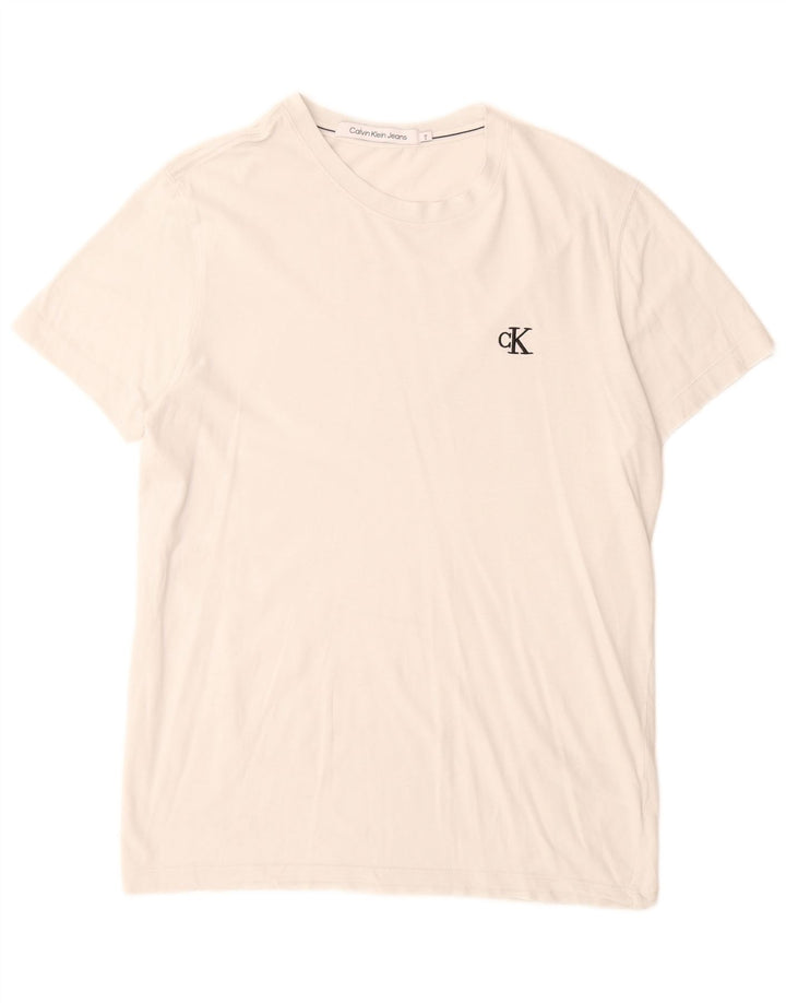 Calvin Klein Jeans T-Shirt Homme Blanc Moyen Coton