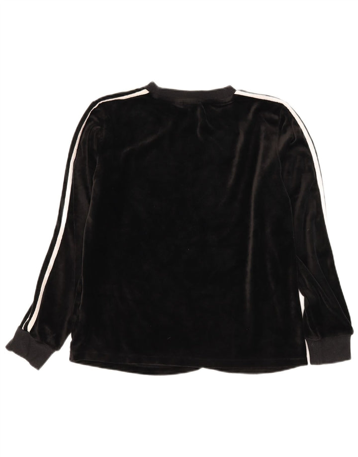 Adidas Haut en velours à manches longues pour femme UK 12 Medium Noir Polyester
