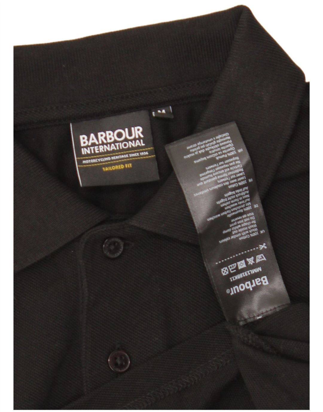 Barbour Polo Homme Coton Noir Moyen
