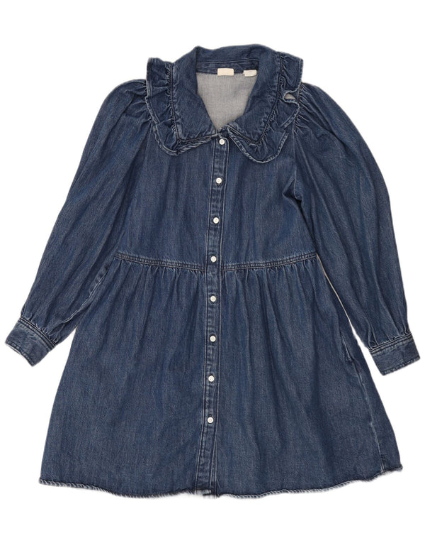 LEVI'S Robe en jean à manches longues pour femme UK 10 Petit Bleu Coton