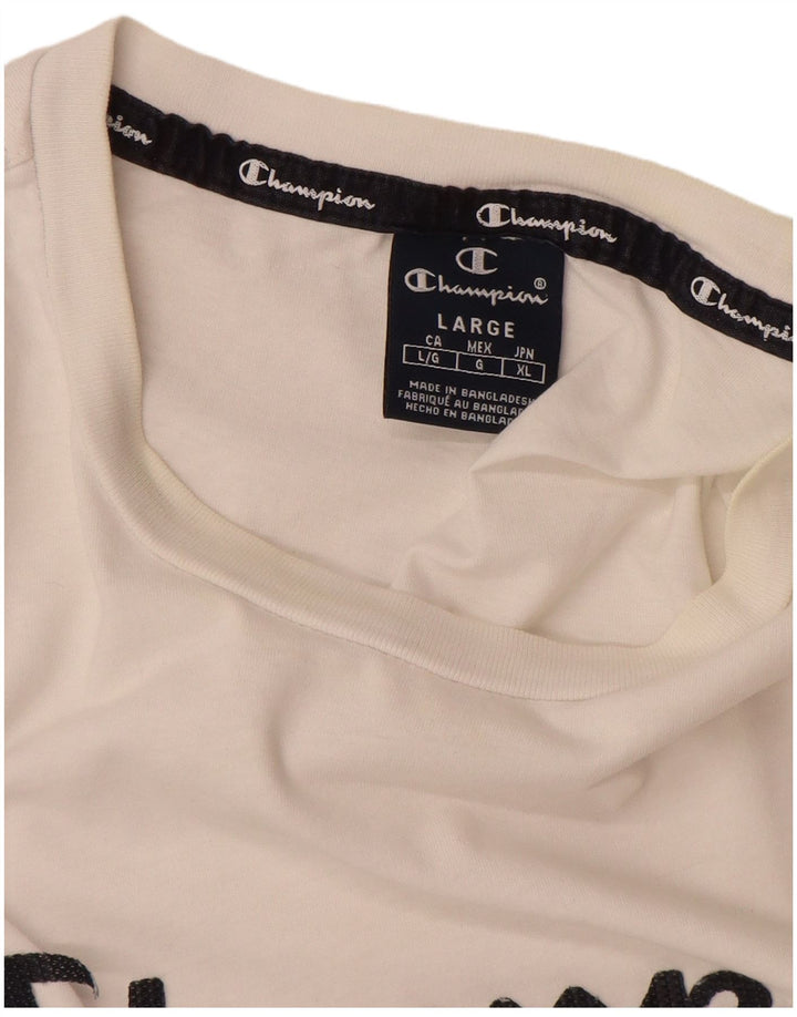 Champion T-Shirt Graphique Homme Grand Blanc Coton