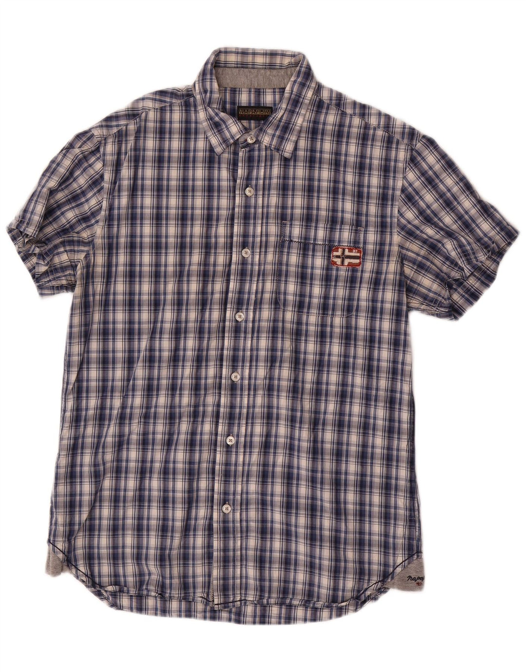 Napapijri Chemise à manches courtes homme bleu marine moyen à carreaux